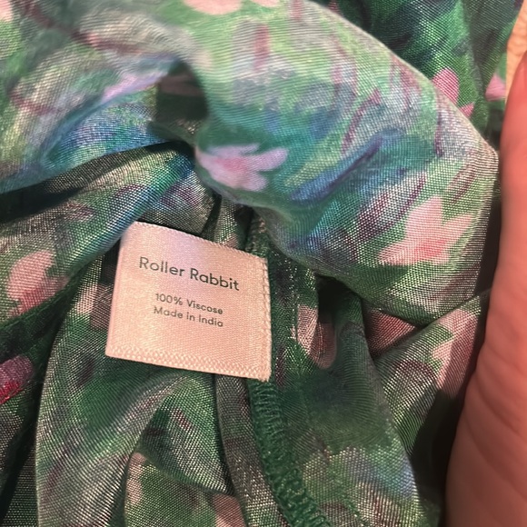 NWT ROLLER RABBIT green floral viscose top - Picture 6 of 9